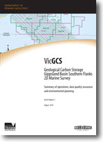 VicGCS Report 3 - Geological carbon storage Gippsland basin southern flanks 2D marine survey