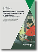 VGP Technical Report 21 - A regional baseline of quality and hydrocarbon occurrence in groundwater Onshore Otway Basin, Victoria